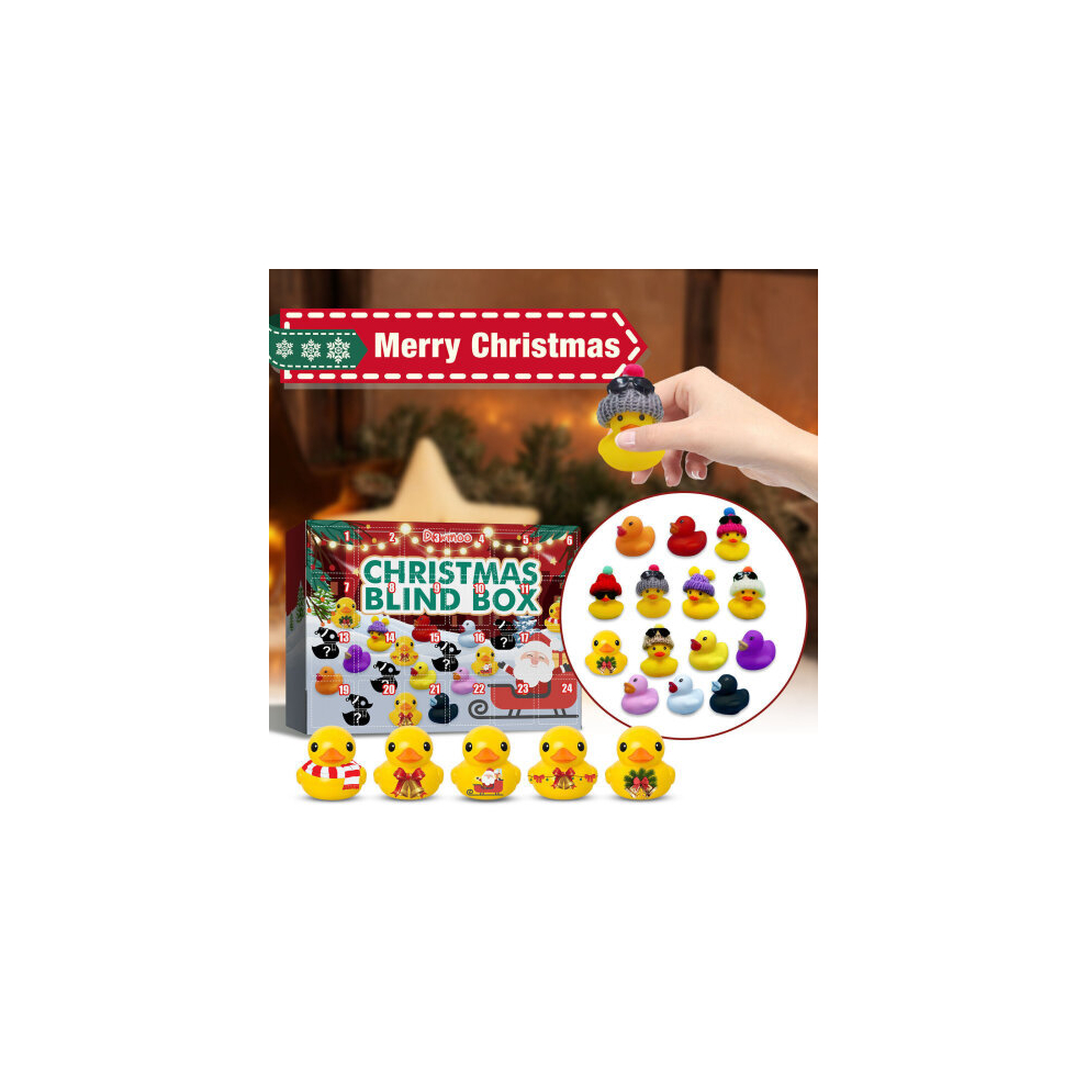 (Red) 2024 Rubber Ducks Advent Calendar | Toy Advent Calendar Gift