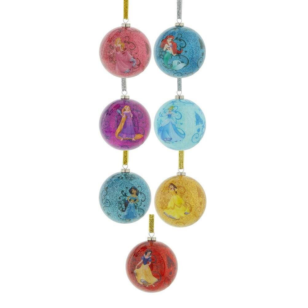 Disney Princess Christmas Glitter Bauble Set