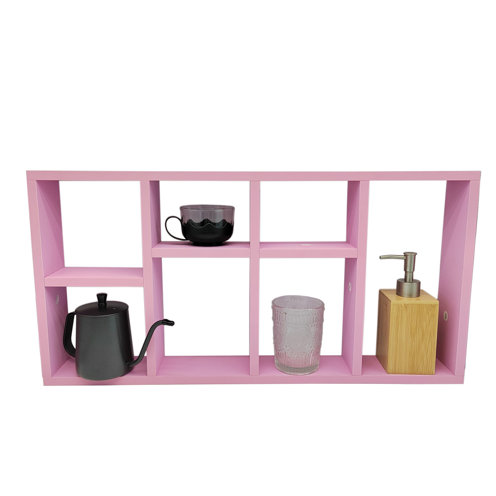 (PINK) Multi-level Floating Shelf Shelves Wall Mounted Bookshelf  Contemporary Home Entryway