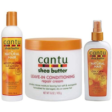 Shea Butter Moisturizing Curl Activator Cream, Leave-In Conditioning Repair Cream & Coil Calm Detangler (Set of 3)