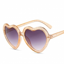 Heart-shaped Childrens Kids Sunglasses Girls Boys Round Glitter Cartoon Love Baby Sunglasses Sunshade Glasses UV400