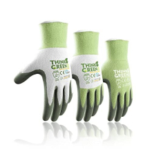 Gardening Gloves for Women and Men, 3 Pairs Recycled Polyester Garden Gloves with Rubber Coated, Green, White & Grey, Small Size (3 Pairs S)
