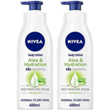 NIVEA Body Lotion Moisturizer Soothing Aloe Vera Hydration 400ml Pack of 2 for all skin types