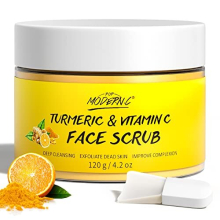 Face Scrub Turmeric and Vitamin C, Facial Peeling Cream Organics Microdermabrasion Facial Scrub, Brightening Exfoliating Clears Blackheads, Strawberry