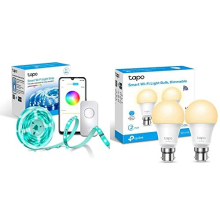Tapo Smart LED Light Strip, 5m, (Tapo L900-5) & Tapo Smart Bulb, Smart WiFi LED Light, B22, 8.7W, Works with Amazon Alexa(Echo and Echo Dot), Google