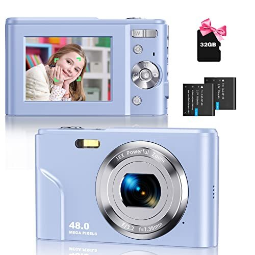 Digital Camera Autofocus with 32G Memory Card FHD 1080P 48MP 16X