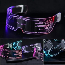 Luminous Sunglasses Curved Personality Glasses Funny Futuristic Wrap Around Sunglasses Mask Personalized Party Eyewear