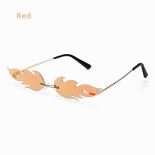 Unisex Fire Sunglasses Rimless Wave Sun Glasses UV 400 Eyewear Trending Narrow Sunglasses Car Motor Accessories
