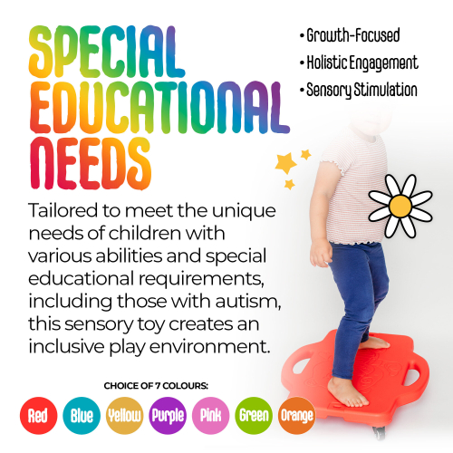 MagicMeadow Scooter Board Sensory Toy - Orange 2