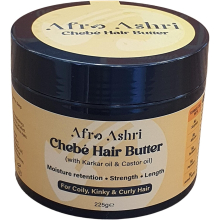 Afro Ashri Chebe Hair Butter 225g - Retains Length, Moisturizes & Strengthens for Kinks, Coils & Curls