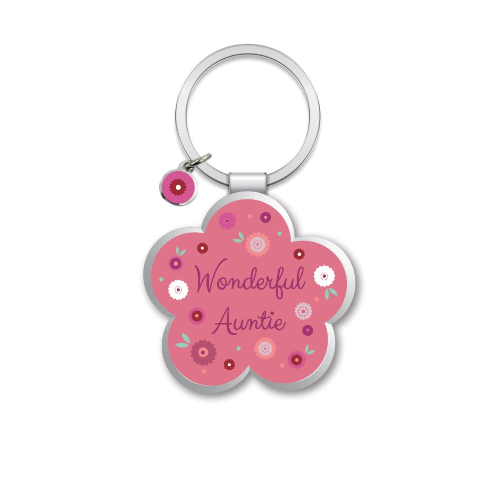 Wpl Gifts Wonderful Auntie Little Wishes Metallic Keyring Lovely Birthday Christmas Gift I Grey