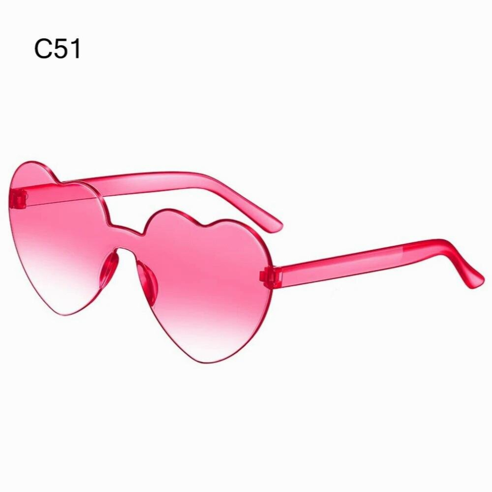 Heart-shaped Sunglasses For Women Candy Frameless One-piece Glasses Adults Colorful Sunglasses Shades Eyewear-image-OPC-PCRMZZD-NEW