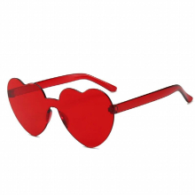 3@# Uv400 Drivers Eyewear Children Gradient Heart Shaped Conjoined Sunglasses Transparent Jelly Frameless Sun Glasses