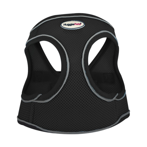 HugglePets (Medium, Black) HugglePets Step In Air Mesh Dog Harness