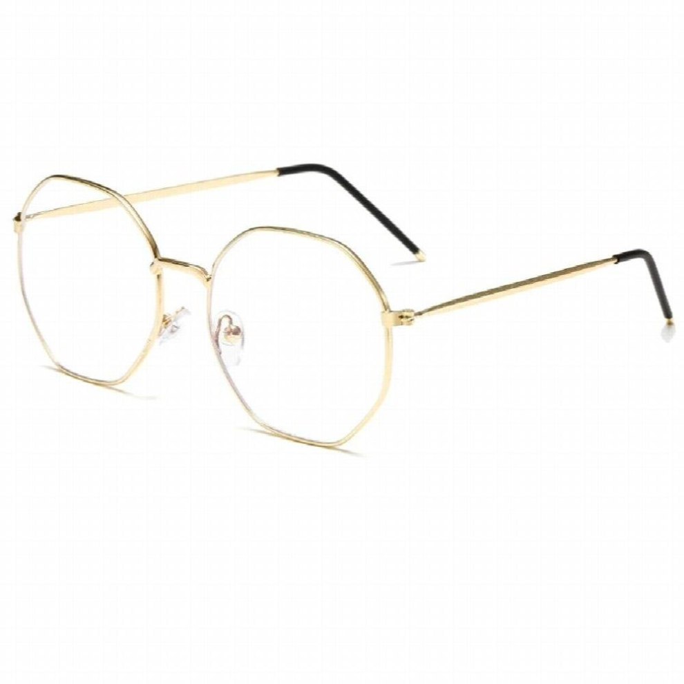 Polygon Anti-blue Light Glasses 1Pcs Metal Frame Retro Women Men Clear Lens Eyeglasses Irregular Optical Computer Plain Eyewear