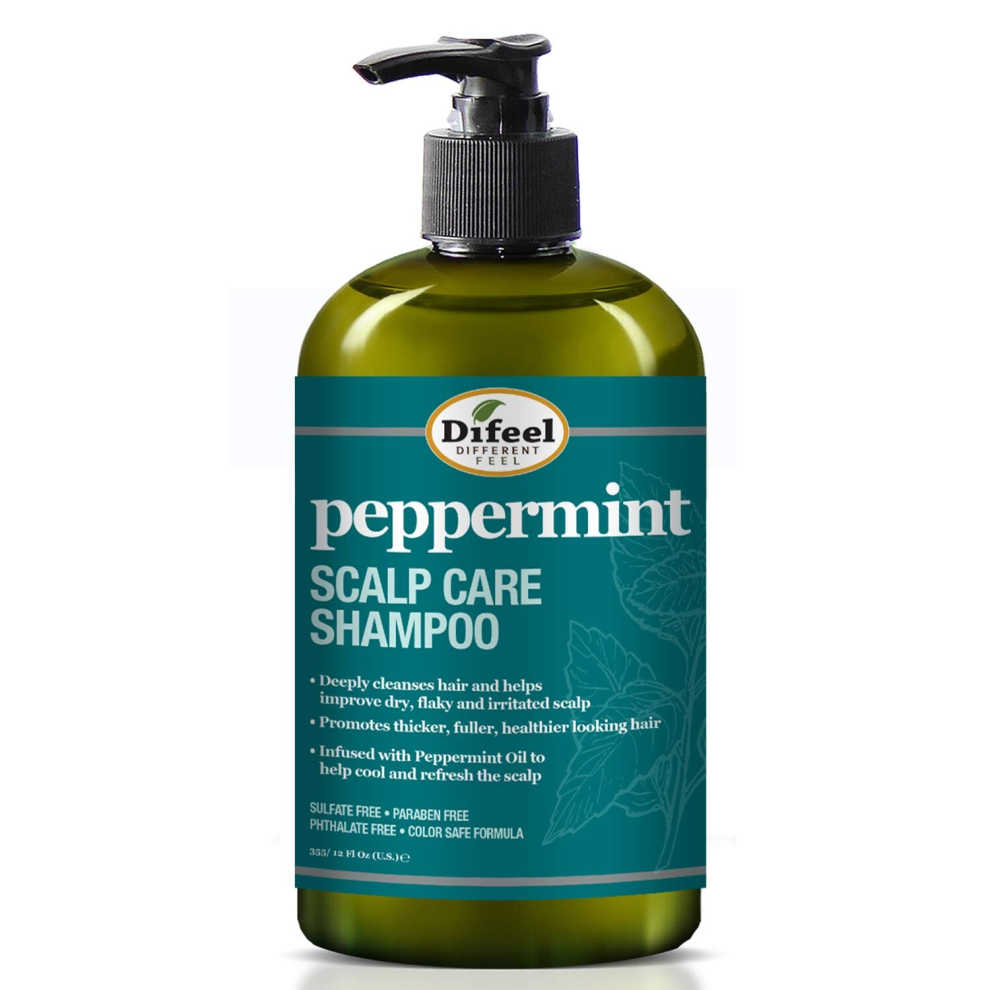 Difeel Peppermint Scalp Care Sulfate Free Shampoo 12Fl.oz