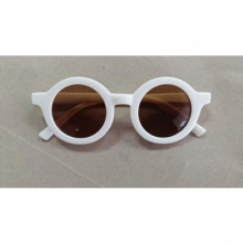 Motorcycle Driver Children Sunglasses Uv400 Protection Leisure Eyewear Baby Sunglasses Round Frame Retro Mocha Glasses