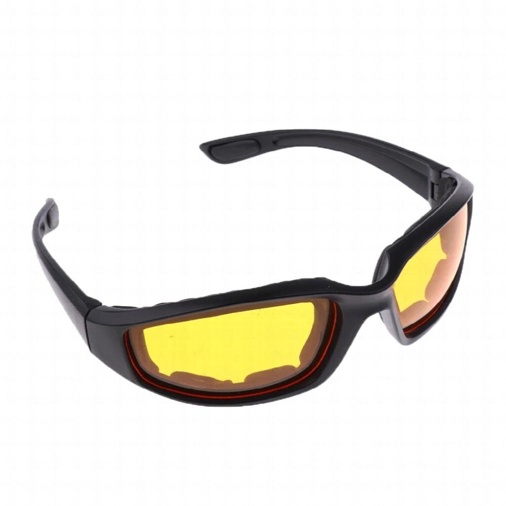 Chopper Padded Wind Resistant Sunglasses Motorcycle Riding Glasses Yellow Yellow,Multicoloured 885672293574