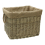 JVL Antiques Wash Canvas Lined Rectangle Log Basket with Rope Handles 2