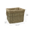 JVL Antiques Wash Canvas Lined Rectangle Log Basket with Rope Handles 7