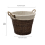 JVL Medium Lined Dark Willow Log Basket with Rope Handles 6