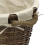 JVL Medium Lined Dark Willow Log Basket with Rope Handles 3