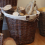 JVL Medium Lined Dark Willow Log Basket with Rope Handles 4