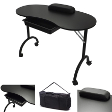 (Black) RayGar Portable Foldable Mobile Nail Table Desk