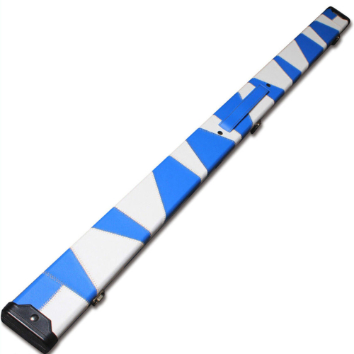 (White/Blue) Unique Handmade 3/4 Tournament Snooker Cue Case