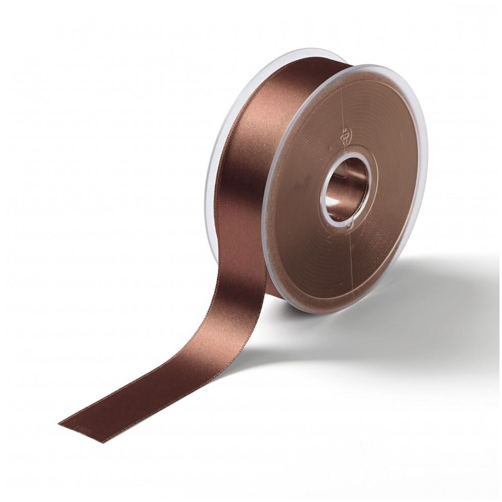 Prym Satin Ribbon Medium Brown - 25mm - per metre
