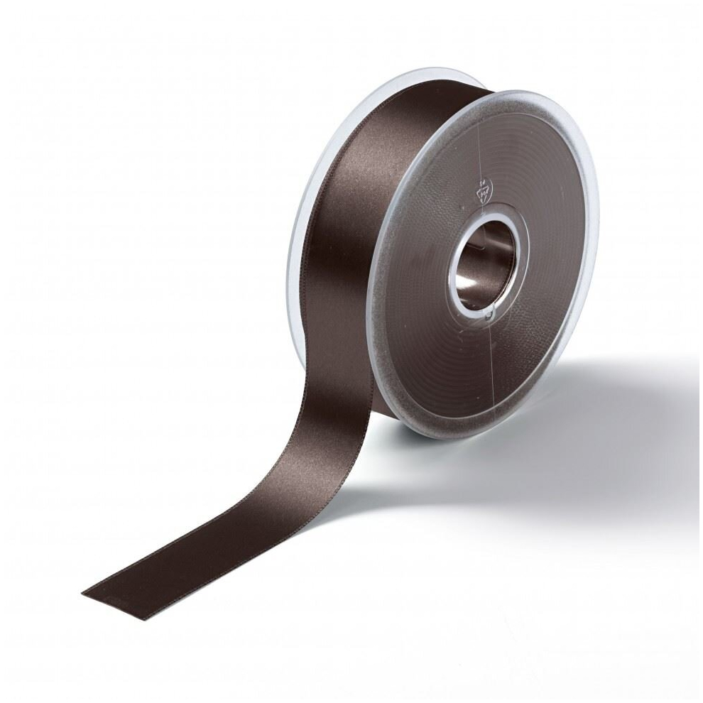 Prym Satin Ribbon Dark Brown - 25mm - per metre