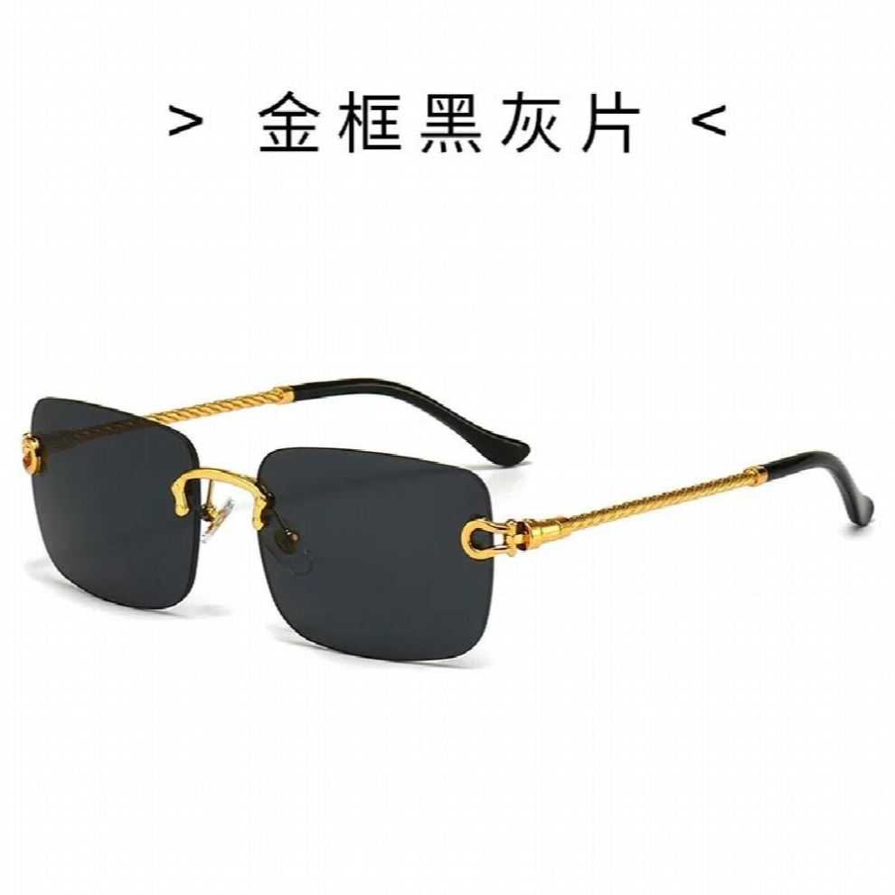 Sunglasses Square Cut Mens Womens Metal Twist Leg Sunglasses Rimless UV400 Sunglasses-image-OPC-PCRNCMC-NEW