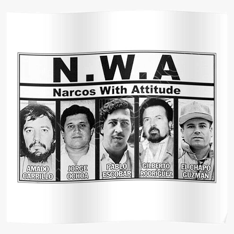 Posters NWA - Narcos With Attitude 16x20 inch or 20x20 inch Wall Art Soccer Print