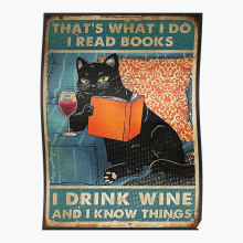 That's What I Do I Read Books I Drink Wine And I Know Things - Vintage Soccer Poster, 16x20 or 20x20 Wall Art
