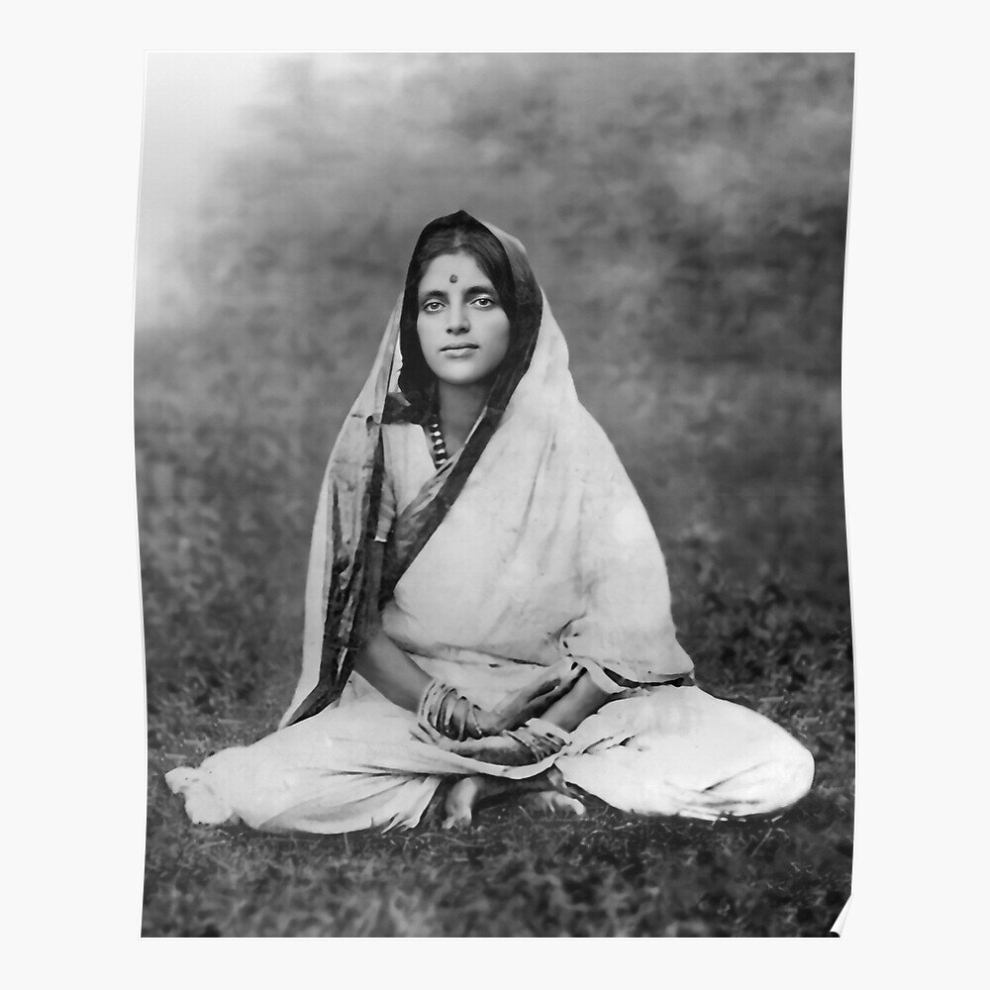 Posters Sri Anandamayi Ma, Easy Lotus Posture 16x20 inch or 20x20 inch Wall Art Soccer Print