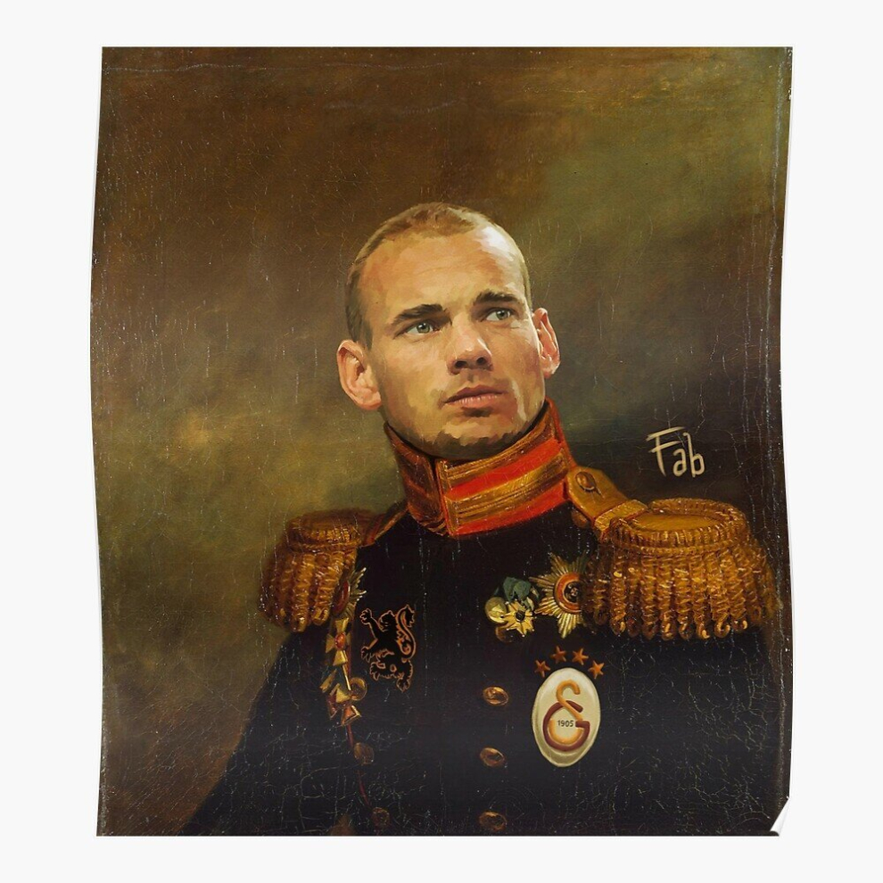 Whibos Posters Sir Wesley Sneijder 16X20 Inch Or 20X20 Inch Wall Art Soccer Print