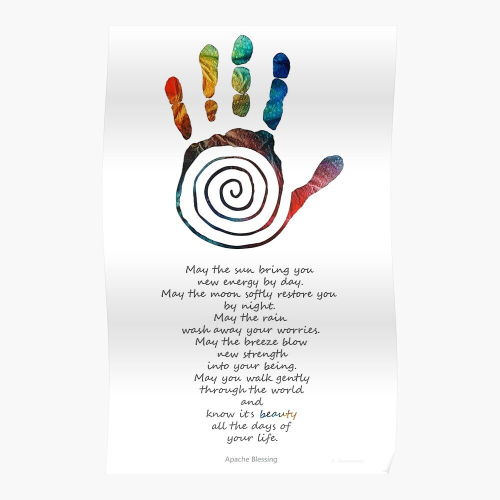 Posters Native American Blessing - Healing Hand Symbol Art - Sharon ...