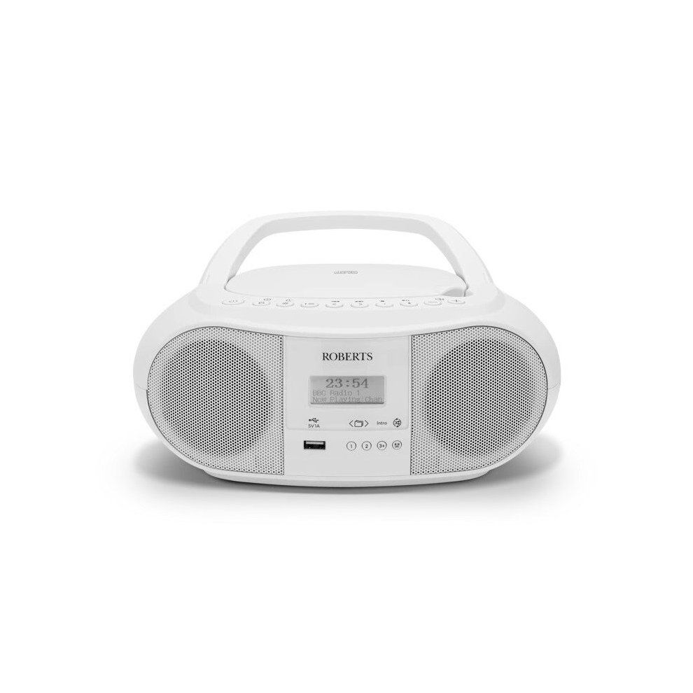 (White) Roberts Zoombox 4 DAB+ FM Radio Plus CD Player