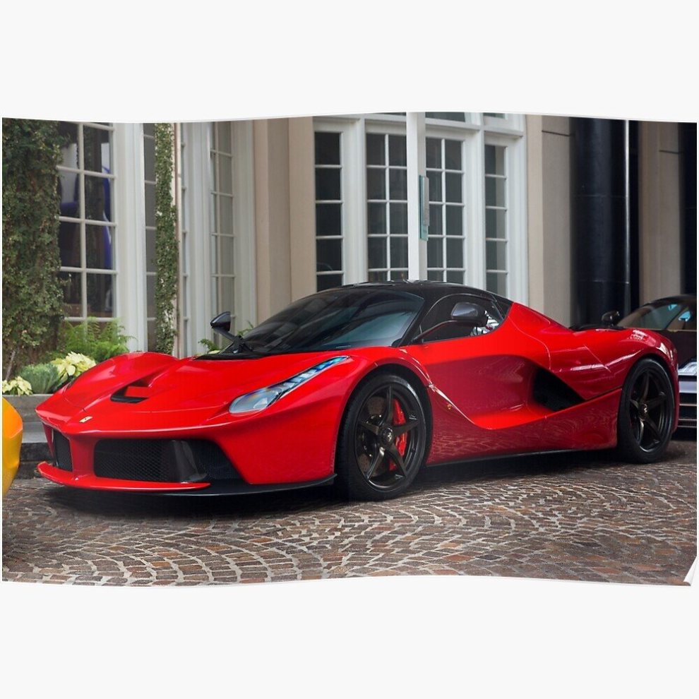 Whibos Posters Ferrari Laferrari In 16X20 Inch Or 20X20 Inch Wall Art Soccer Print Red