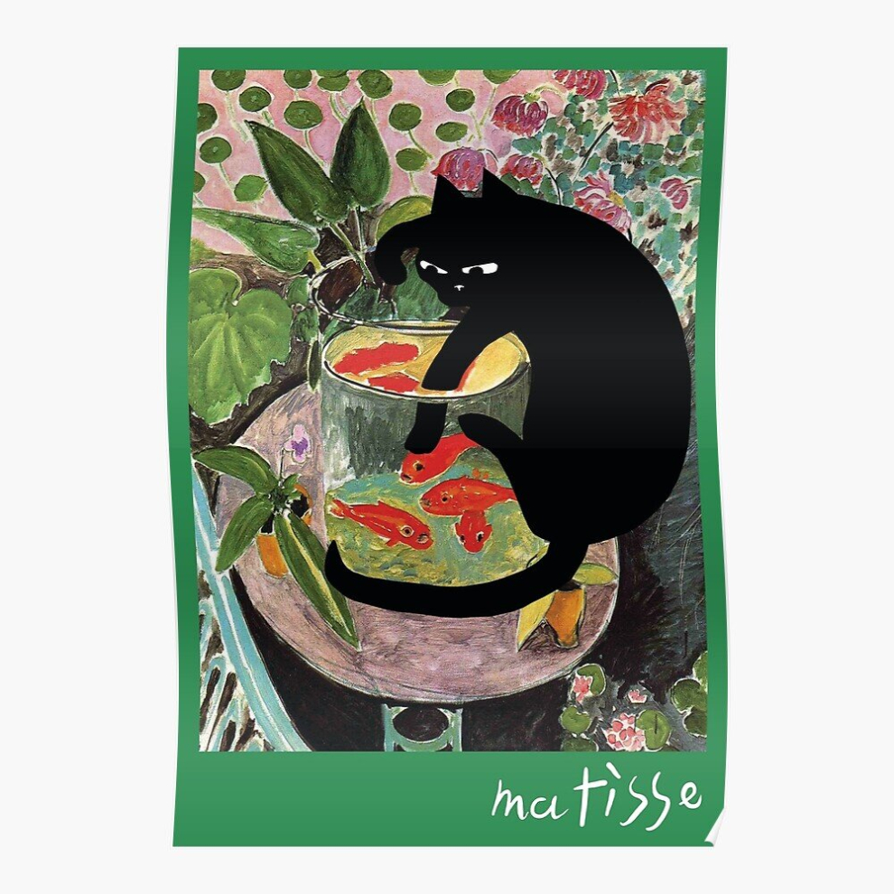 Posters matisse's goldfish and a cat 16x20 inch or 20x20 inch Wall Art Soccer Print