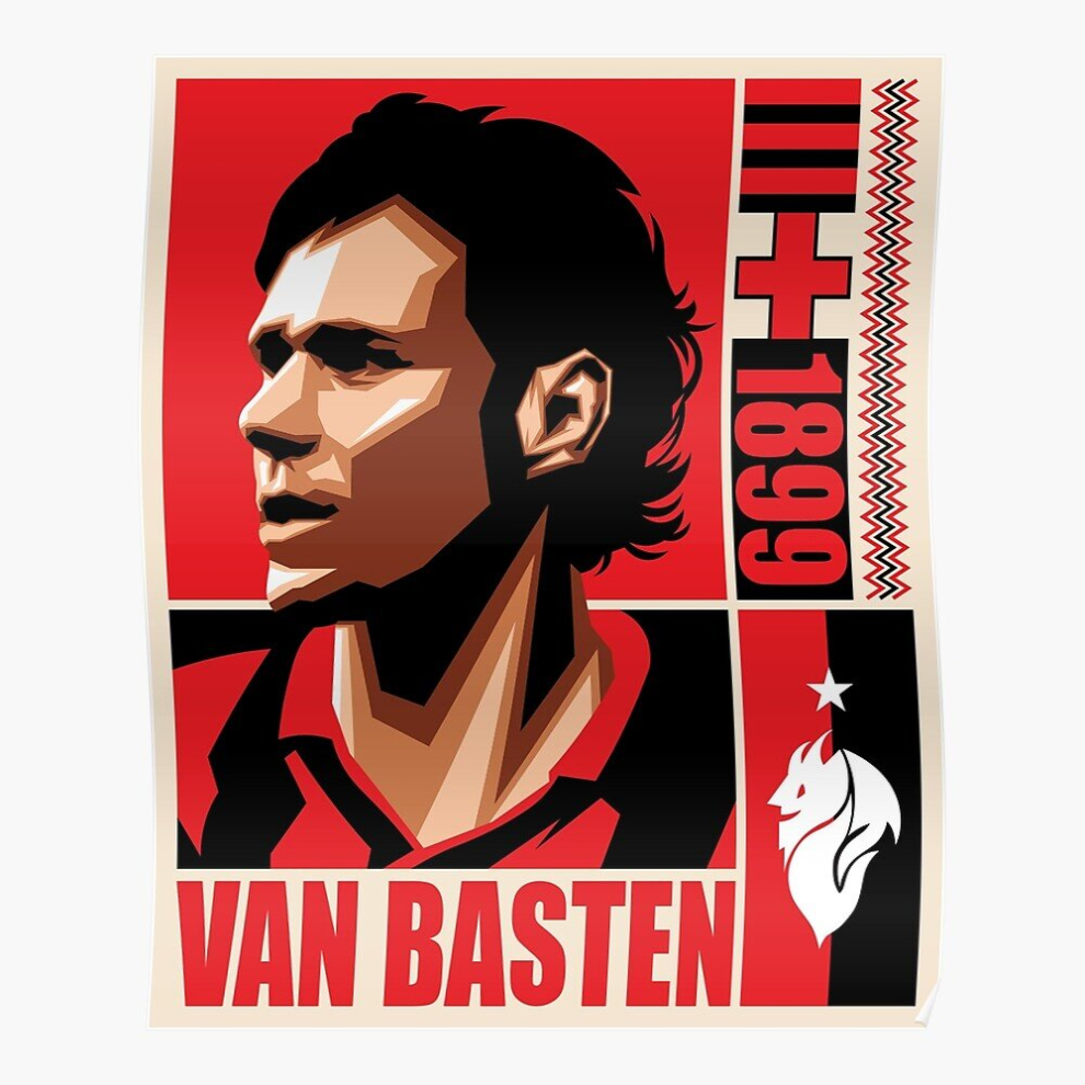 Posters Marco Van Basten 16x20 inch or 20x20 inch Wall Art Soccer Print