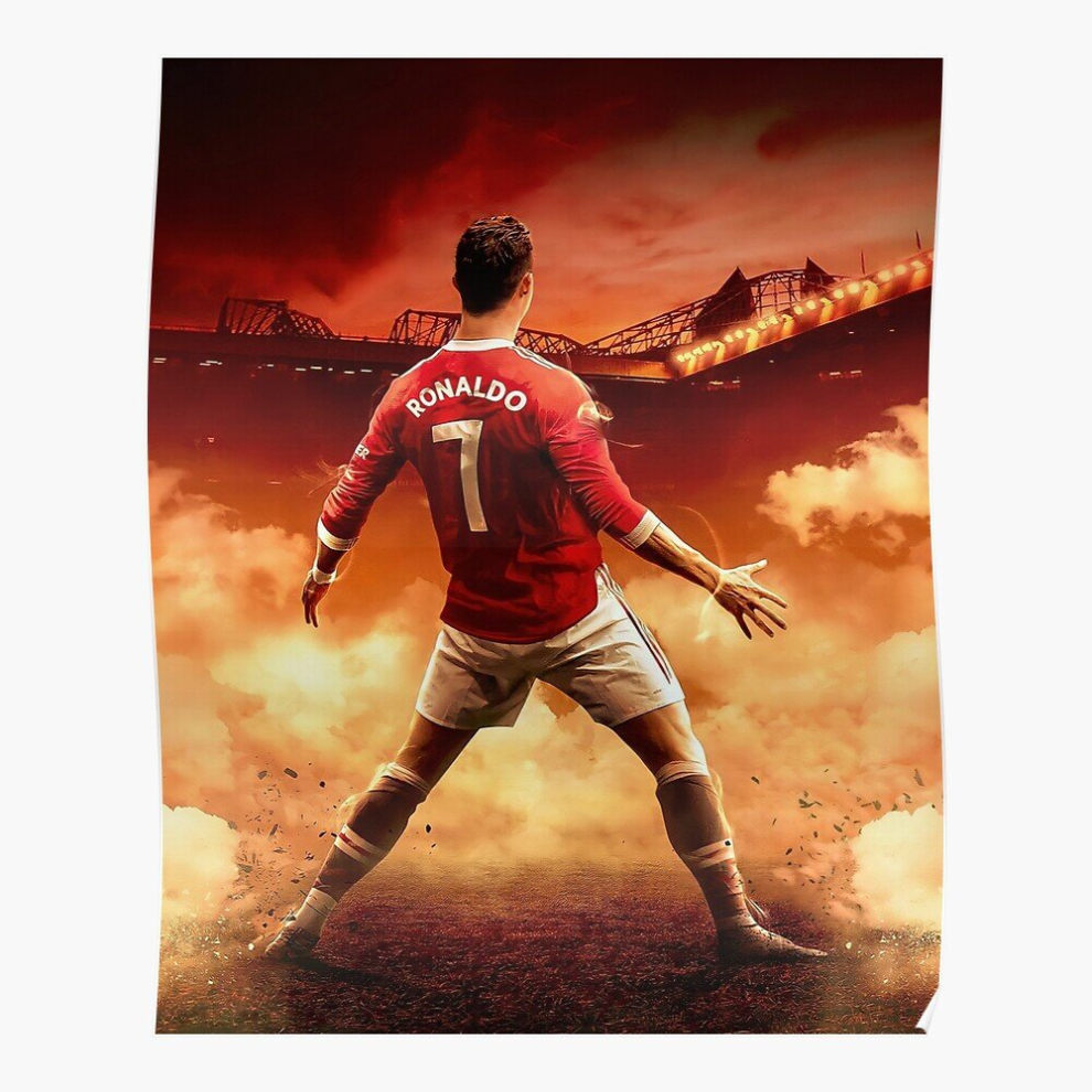 Posters Ronaldo Cr7 Siuuu Manchester,Ronaldo Gifts,Ronaldo Cover,Ronaldo Prints 16x20 inch or 20x20 inch Wall Art Soccer Print