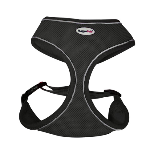 HugglePets (Medium, Black) HugglePets Air Mesh Dog Harness