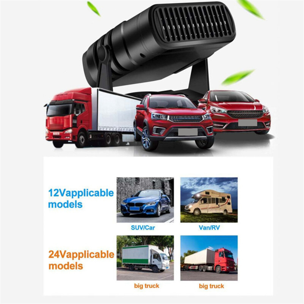 Car Heater Fast Heating & Cooling Fan Electric Car Heater Defroster Demister Windshield Defroster(24V,For Truck)