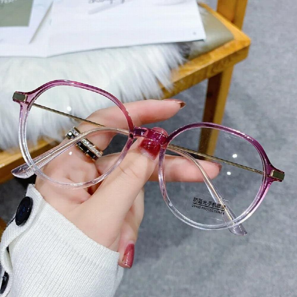 Transparent Computer Glasses metal Frame Women Men Anti Light polygon Eyewear Blocking Glasses Optical Spectacle Eyeglass