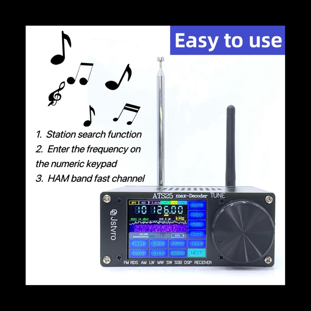 New Ats25max Rds Function Decoder Si4732 Full-Band Radio Receiver With Spectrum Scanning Dsp Receiver 4762199978657