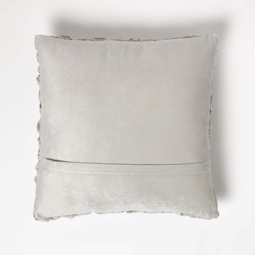 Homescapes (Grey) Grace Pleated Velvet Cushion 2