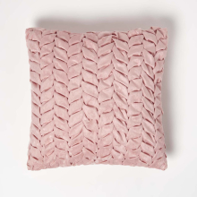 (Pink) Grace Pleated Velvet Cushion