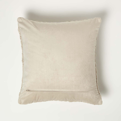 Homescapes (Cream) Sofia Pleated Velvet Cushion 2