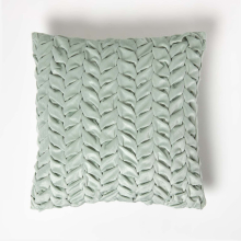 (Green) Grace Pleated Velvet Cushion